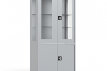 Szafa lekarska dwudrzwiowa, przeszklone górne drzwi i boki MDBW/2 - 1
