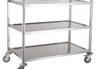 Wózek 3–półkowy ze stali nierdzewnej, profil kwadratowy - 1