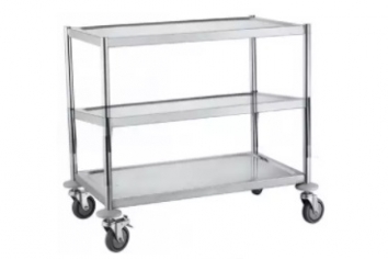 Wózek 3- półkowy bez uchwytów ze stali nierdzewnej