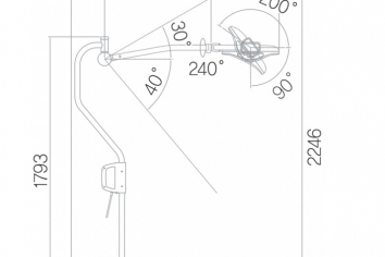 LAMPA ZABIEGOWO-OPERACYJNA BEZCIENIOWA S200M PRZEJEZDNA - wymiary