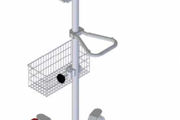 Wózek pod kardiomonitor z koszykiem