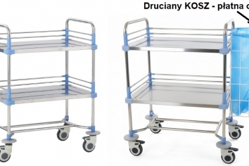 Wózek zabiegowy F19 z drucianym koszem