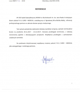 Referencje na sprzęt medyczny